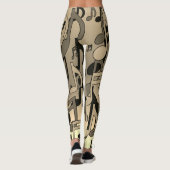 Leggings Belles notes de musique sépia Notes de musique ani (Dos)