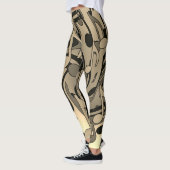 Leggings Belles notes de musique sépia Notes de musique ani (Gauche)