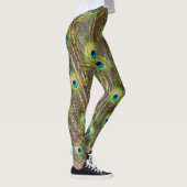 Leggings Belles plumes d'oiseaux paons (Droite)