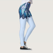 Leggings Belles plumes - Mini jupe exotique - Bleu (Droite)