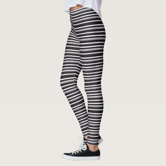 Leggings Belles rayures blanches noires (Gauche)