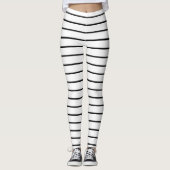 Leggings Belles rayures blanches noires (Devant)