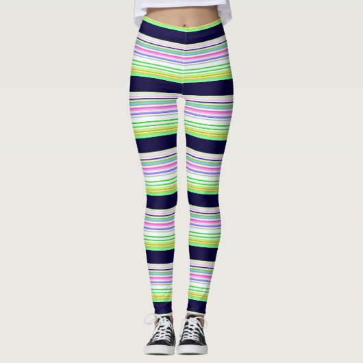 Leggings Belles rayures bleues (Devant)