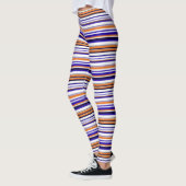 Leggings Belles rayures bleues orange (Gauche)