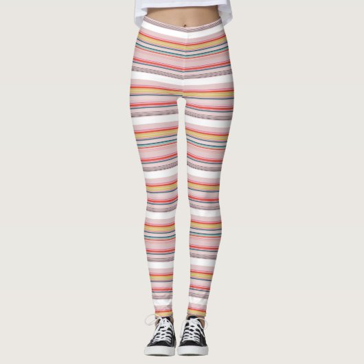 Leggings Belles rayures colorées modernes (Devant)