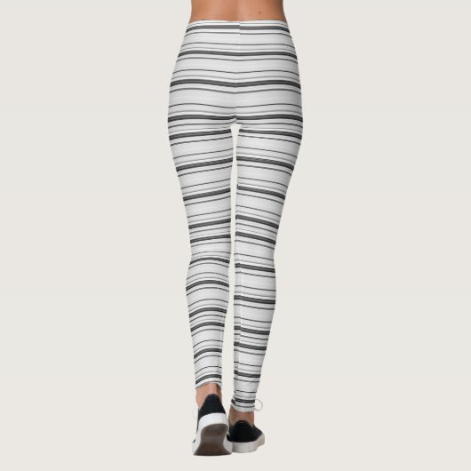 Leggings Belles rayures gris blanc (Dos)