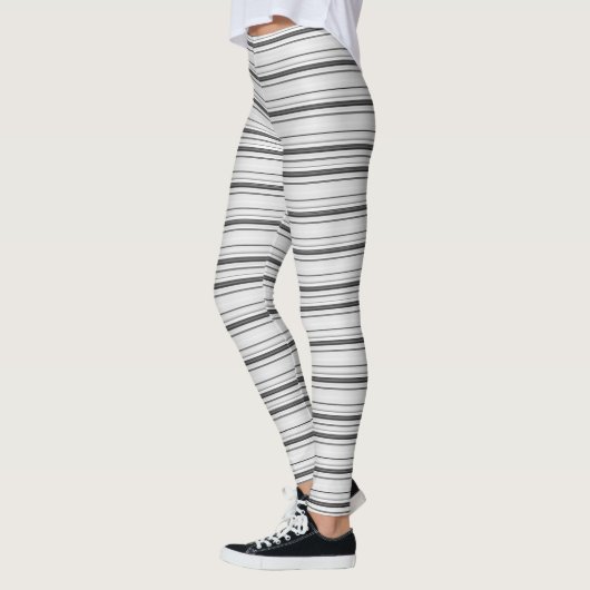 Leggings Belles rayures gris blanc (Gauche)