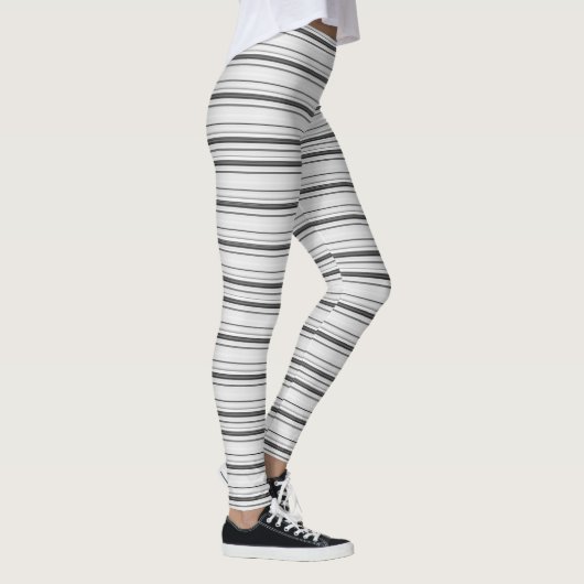 Leggings Belles rayures gris blanc (Droite)