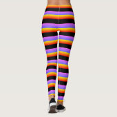 Leggings Belles Rayures Noir Orange Violet (Dos)