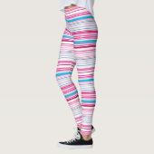 Leggings Belles rayures rose bleue (Gauche)