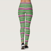 Leggings Belles rayures vert violet (Dos)