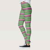 Leggings Belles rayures vert violet (Gauche)