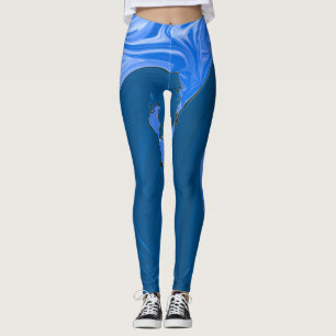 Leggings Belles Vagues Peinture Abstraite Mur Art