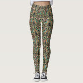 Leggings Bengale de jambe Pacock floral tropical (Devant)