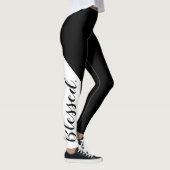 Leggings  Béni. Black White Modern Script Christian (Droite)