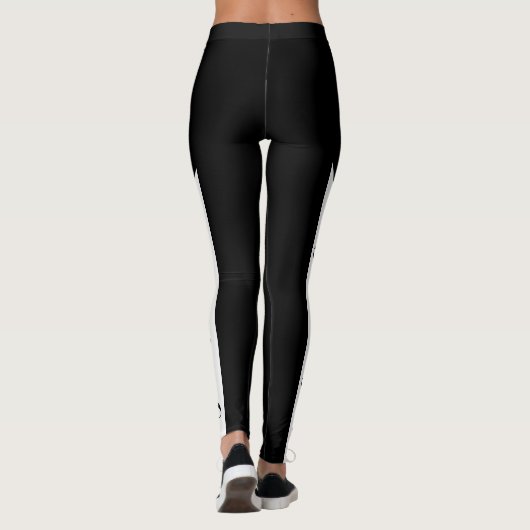 Leggings  Béni. Black White Modern Script Christian (Dos)