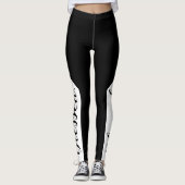 Leggings  Béni. Black White Modern Script Christian (Devant)