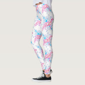 Leggings berger à fleurs rose et bleu (Gauche)