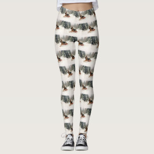 Leggings Berger allemand neige de Noël hiver