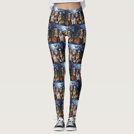 Leggings Bernedoodle Halloween Épouvantable (Devant)