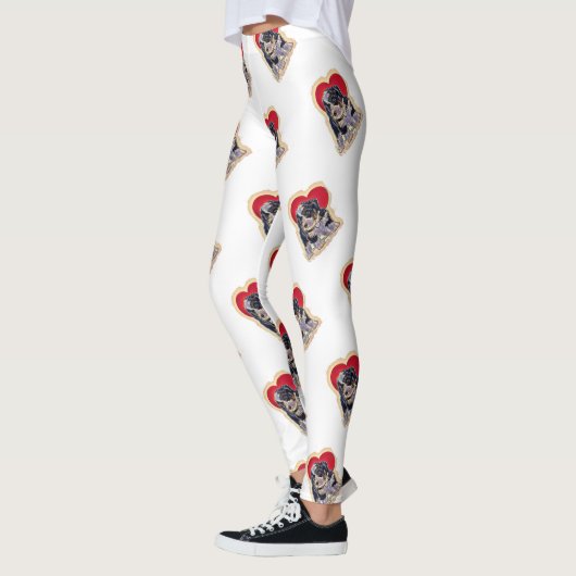 Leggings Bernedoodle noir mignon (Gauche)