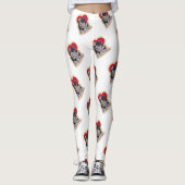 Leggings Bernedoodle noir mignon (Devant)