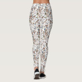 Leggings Berries feuilles Blanc Elégant Aquarelle Florale (Dos)