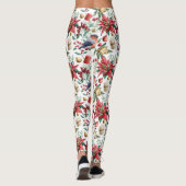 Leggings Berries rouges et oiseau poinsettia (Dos)