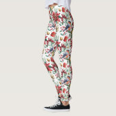 Leggings Berries rouges et oiseau poinsettia (Gauche)