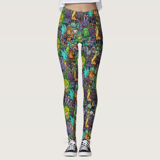 Leggings Bestiaire de Cthulhu Lovecraft Mythos Chibi (Devant)