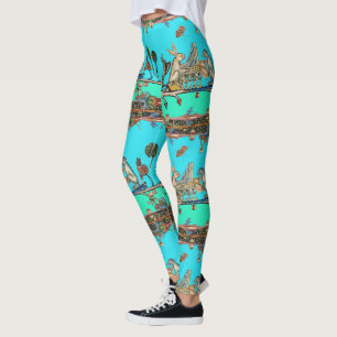Leggings BESTIAIRE MÉDIÉVAL FAISANT DE LA MUSIQUE, Lapin,