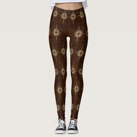 Leggings BETHLEHEM STAR Noël Nativité Motif Brown (Devant)