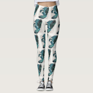 Leggings Betta Fish Turquoise Green Art Pièce d'entraînemen