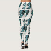 Leggings Betta Fish Turquoise Green Art Pièce d'entraînemen (Dos)