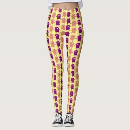 Leggings Beurre d'arachide mignonne et caricature sandwich  (Devant)