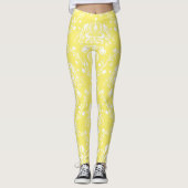 Leggings Beurre jaune et blanc Damas (Devant)