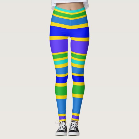 Leggings BG Stripes Motif couleur IV + votre arrière - plan (Devant)