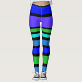 Leggings BG Stripes Motif couleur IV + votre arrière - plan (Devant)