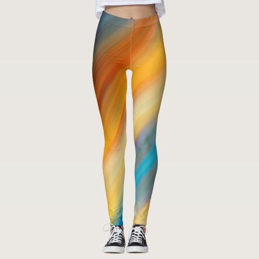 Leggings Bi-color numérique Abstraite (Devant)