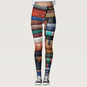 Leggings Bibliothèque de vieux livres empilés
