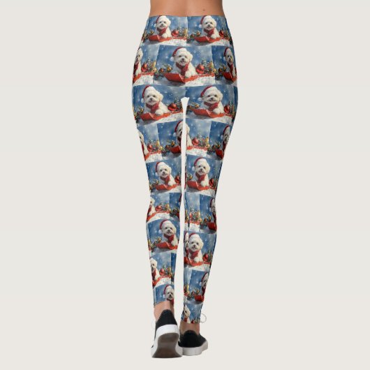 Leggings Bichon Frise Chien dans la boue Laisser passer la (Dos)