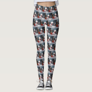 Leggings Bichon Frise Dog à Noël de neige