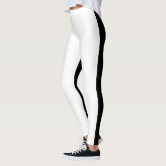 Leggings bicolor en blanco y negro