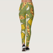 Leggings Bière et Motif de pizza (Dos)