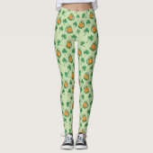 Leggings Bière et Motif Shamrock St Patrick's Day (Devant)