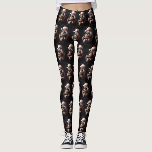 Leggings Biewer Terrier Avec Noël Festif Du Père Noël (Devant)