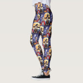 Leggings Biewer Terrier Chiens Citrouille Halloween Funny (Gauche)