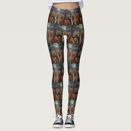 Leggings Biewer Terrier Halloween Éffrayant (Devant)