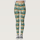 Leggings Biewer Terrier Plage Surf Peinture (Devant)