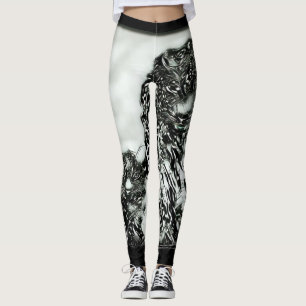 Leggings Big Cat Models : Magnified Snow Leopard & Cub 01-0